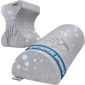 image5 STARS UNITED Knee Pillow for Side Sleepers and Half Moon Bolster SemiRoll Pillow  Cooling Cover  Bundle 100 Memory Foam