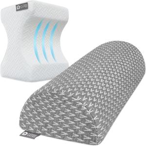 image5 STARS UNITED Knee Pillow for Side Sleepers and Memory Foam Bolster Pillow for Legs and for Back Pain Bundle