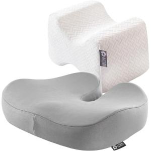 image5 STARS UNITED Knee Pillow for Side Sleepers and Seat Cushion for Office Chair Bundle