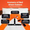 image5 STARS UNITED Bed Sheet Straps Set  Easy to Use Adjustable Elastic Fasteners with Metal Clips  Sheet Holders for Corners  Fitted Sheet Clips to Hold Sheets in Place  8 Pcs WhiteBlack