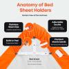 image5 STARS UNITED Bed Sheet Straps Set  Easy to Use Adjustable Elastic Fasteners with Metal Clips  Sheet Holders for Corners  Fitted Sheet Clips to Hold Sheets in Place  8 Pcs WhiteWhite