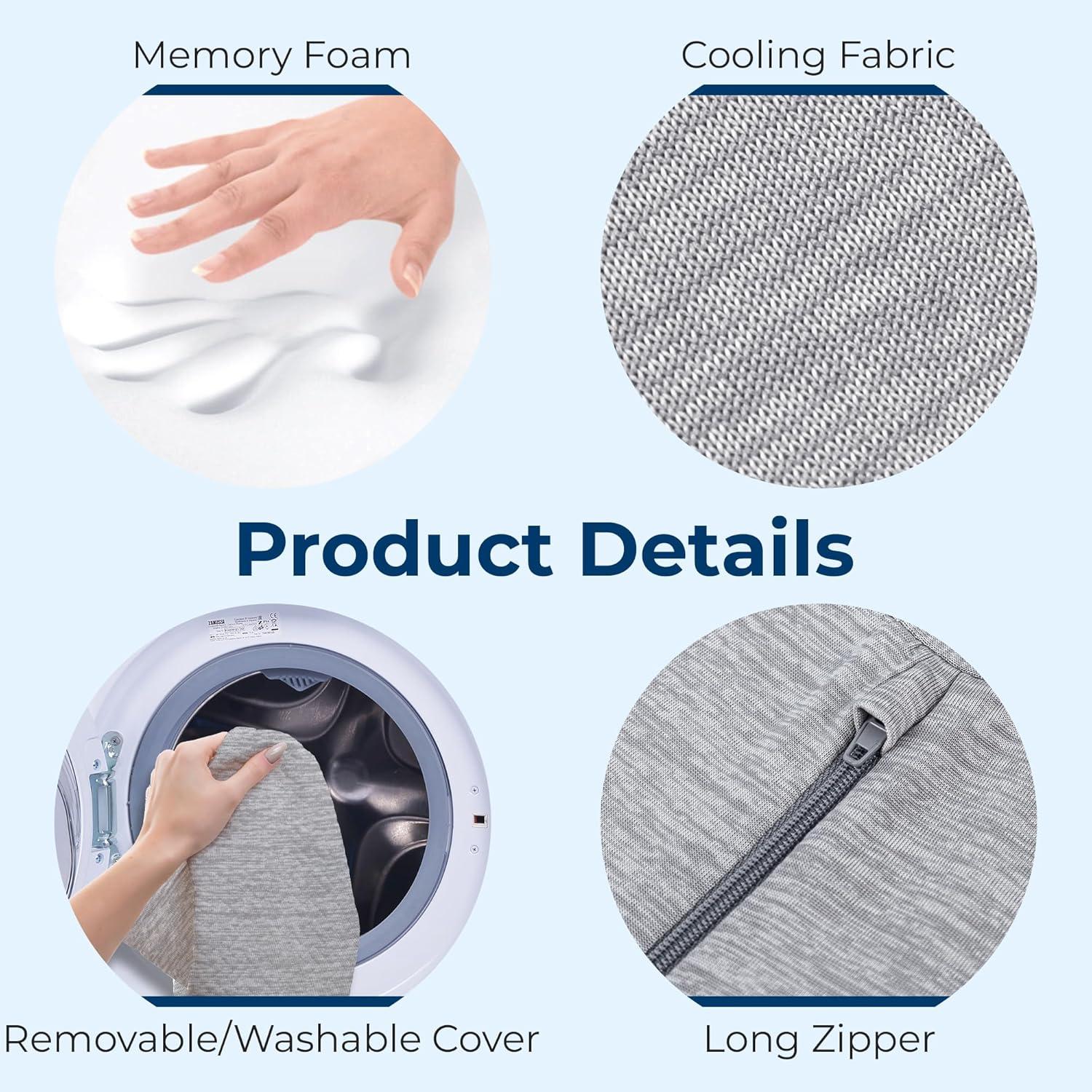 image5 STARS UNITED Small Knee Pillow for Side Sleepers  Wedge Firm Foam Support for Belly Back ampamp Knees  Compact Maternity Cushion for Travel ampamp Pregnancy Relief Arctic GrayArctic Gray