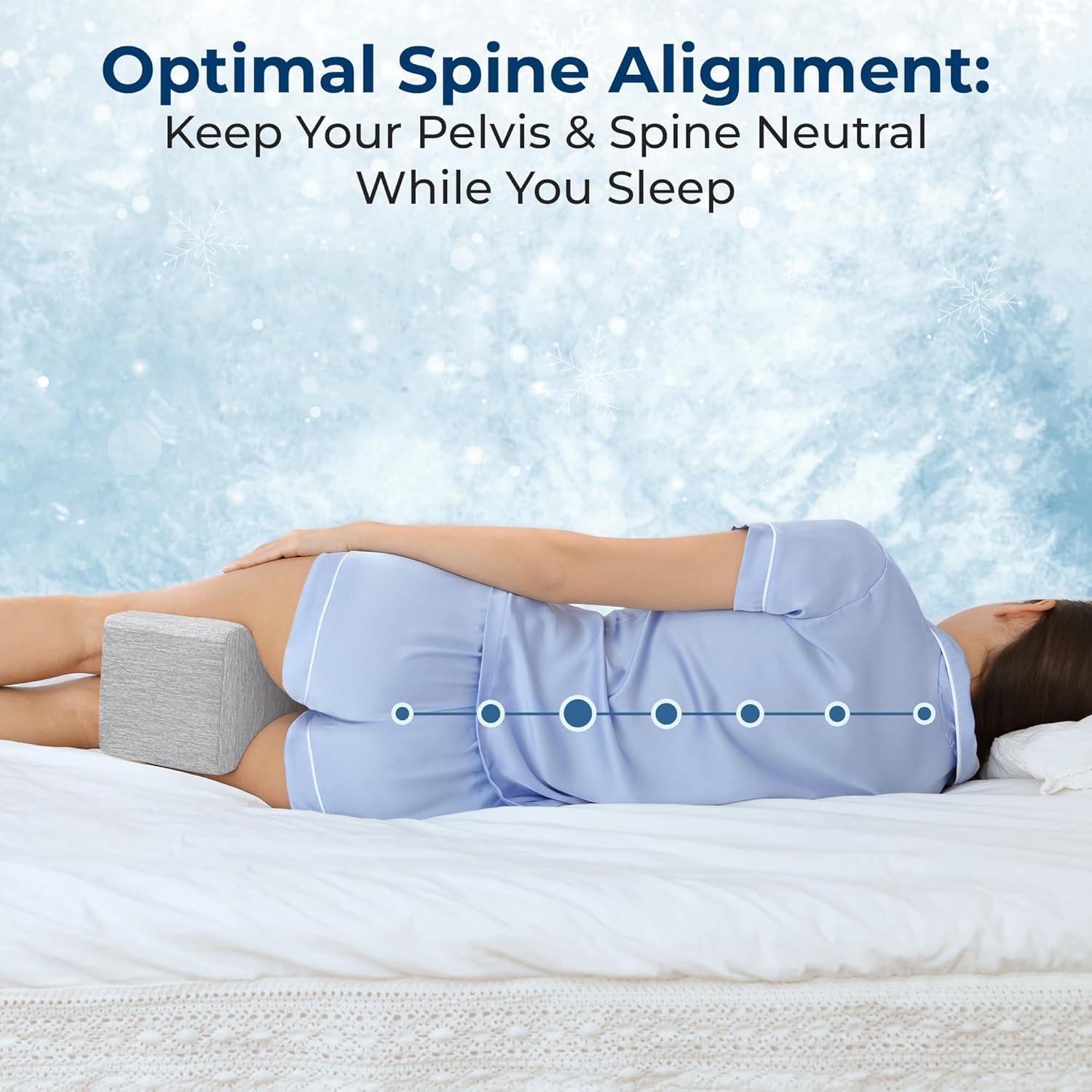 image5 STARS UNITED Small Knee Pillow for Side Sleepers  Wedge Firm Foam Support for Belly Back ampamp Knees  Compact Maternity Cushion for Travel ampamp Pregnancy Relief Arctic GrayArctic Gray