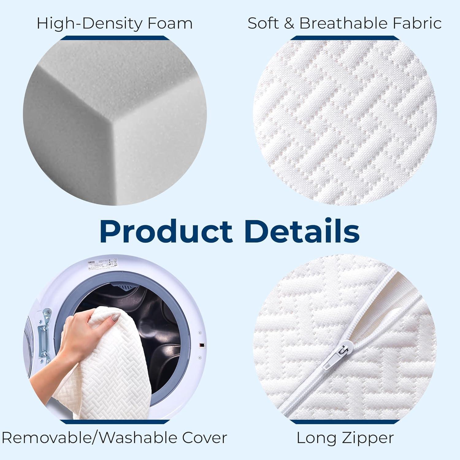 image5 STARS UNITED Small Knee Pillow for Side Sleepers  Wedge Firm Foam Support for Belly Back ampamp Knees  Compact Maternity Cushion for Travel ampamp Pregnancy Relief Arctic GrayWhite