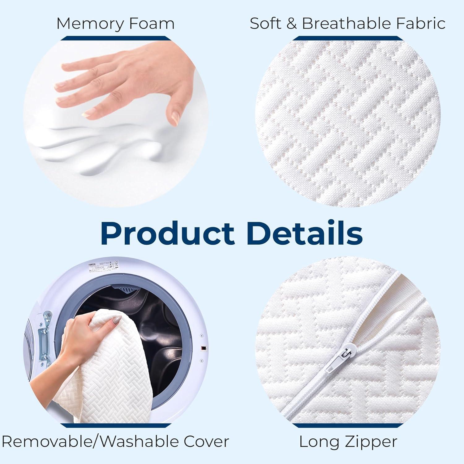 image5 STARS UNITED Small Knee Pillow for Side Sleepers  Wedge Firm Foam Support for Belly Back ampamp Knees  Compact Maternity Cushion for Travel ampamp Pregnancy Relief Arctic GrayWhite