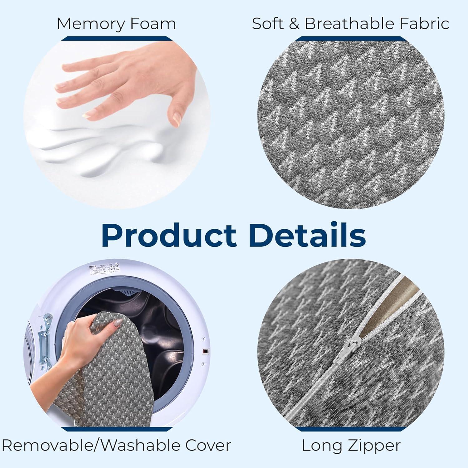 image5 STARS UNITED Small Knee Pillow for Side Sleepers  Wedge Firm Foam Support for Belly Back ampamp Knees  Compact Maternity Cushion for Travel ampamp Pregnancy Relief Arctic GrayGray