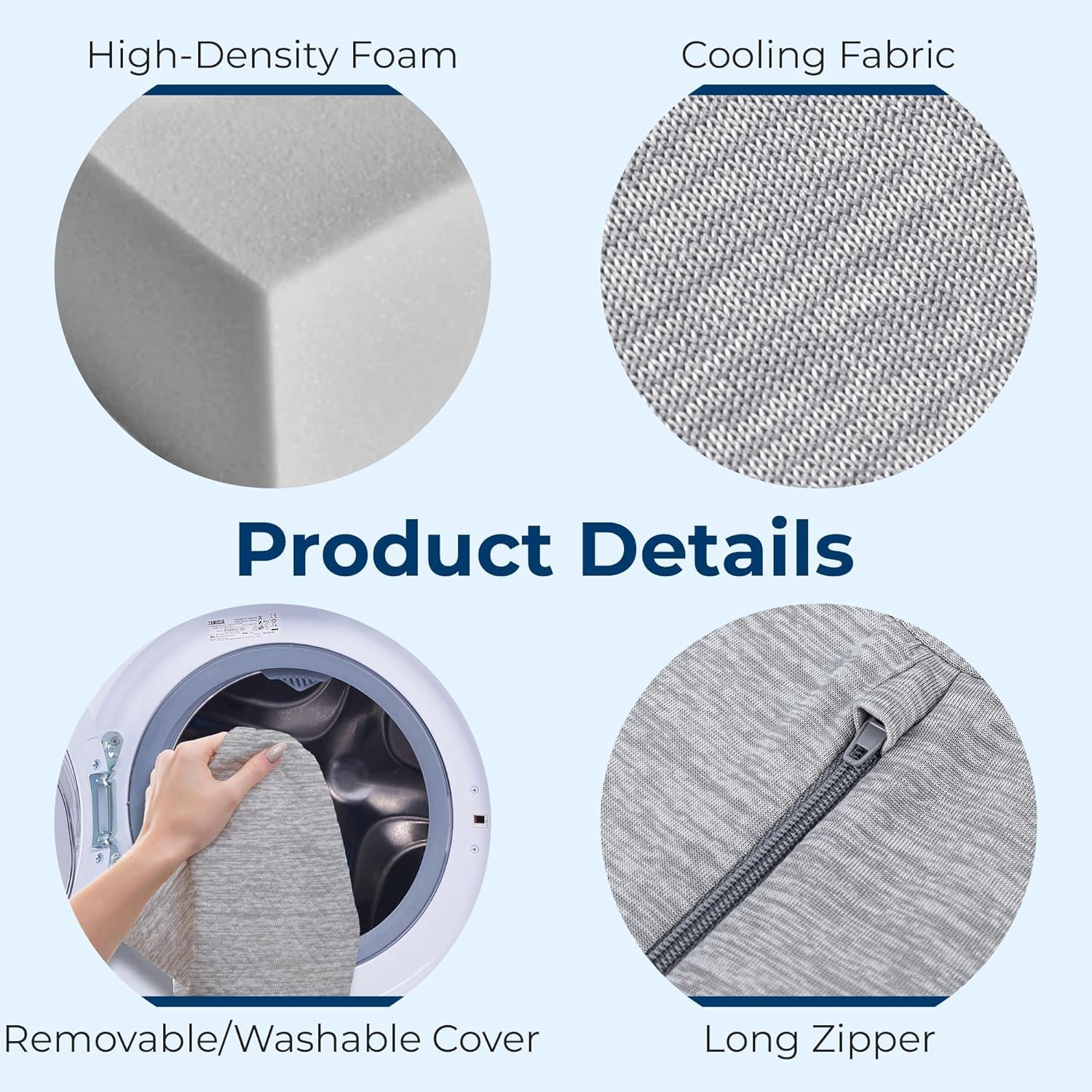 image5 STARS UNITED Small Knee Pillow for Side Sleepers  Wedge Firm Foam Support for Belly Back ampamp Knees  Compact Maternity Cushion for Travel ampamp Pregnancy Relief Arctic GrayArctic Gray