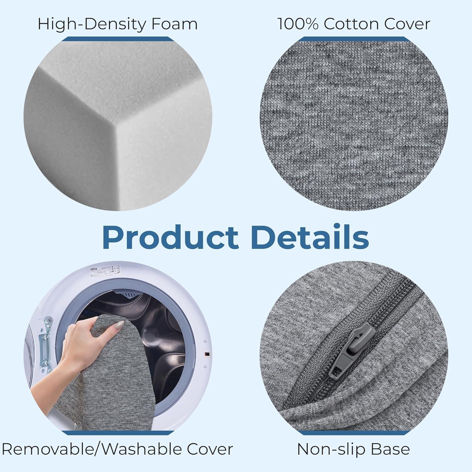 image5 STARS UNITED Small Knee Pillow for Side Sleepers  Wedge Firm Foam Support for Belly Back ampamp Knees  Compact Maternity Cushion for Travel ampamp Pregnancy Relief Arctic GrayNatural Gray