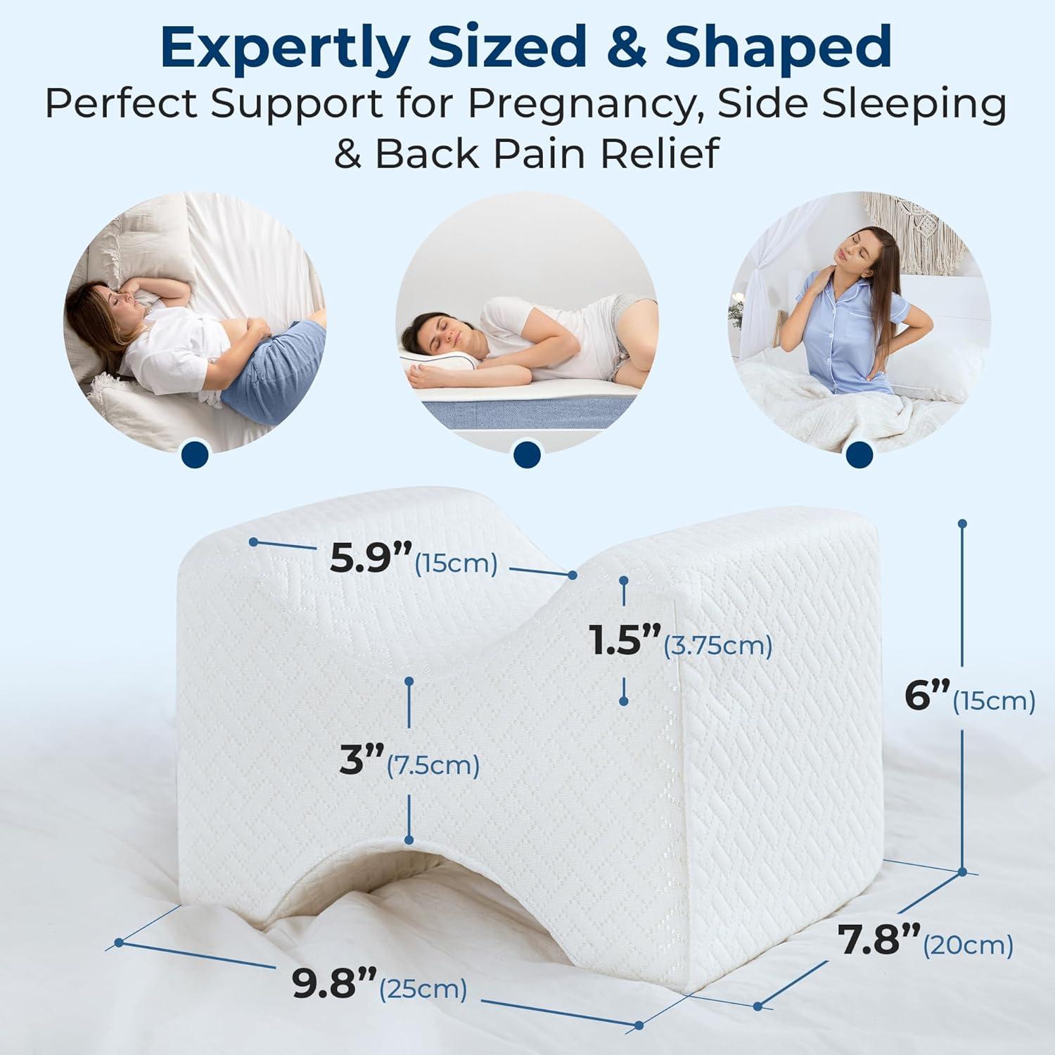 image5 STARS UNITED Small Knee Pillow for Side Sleepers  Wedge Firm Foam Support for Belly Back ampamp Knees  Compact Maternity Cushion for Travel ampamp Pregnancy Relief Arctic GrayWhite