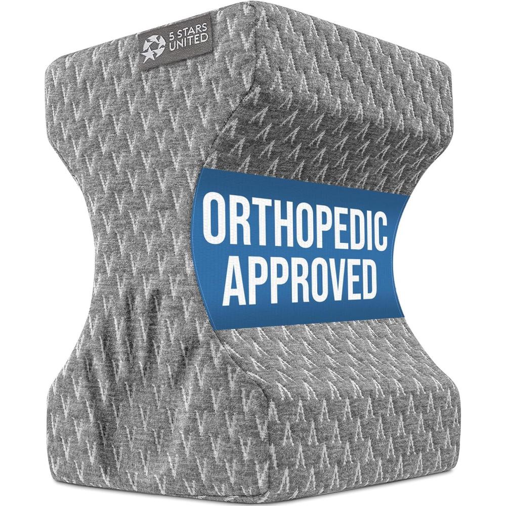 image5 STARS UNITED Small Knee Pillow for Side Sleepers  Wedge Firm Foam Support for Belly Back ampamp Knees  Compact Maternity Cushion for Travel ampamp Pregnancy Relief Arctic GrayGray