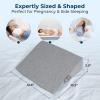 image5 STARS UNITED Small Knee Pillow for Side Sleepers  Wedge Firm Foam Support for Belly Back ampamp Knees  Compact Maternity Cushion for Travel ampamp Pregnancy Relief Arctic GrayNatural Gray