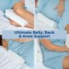 image5 STARS UNITED Small Knee Pillow for Side Sleepers  Wedge Firm Foam Support for Belly Back ampamp Knees  Compact Maternity Cushion for Travel ampamp Pregnancy Relief Arctic GrayWhite