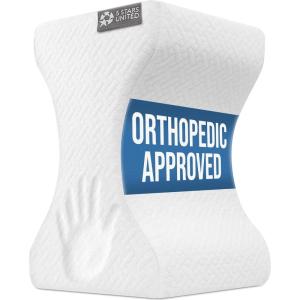 image5 STARS UNITED Small Knee Pillow for Side Sleepers  Wedge Firm Foam Support for Belly Back ampamp Knees  Compact Maternity Cushion for Travel ampamp Pregnancy Relief Arctic GrayWhite