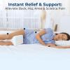 image5 STARS UNITED Large Knee Pillow for Side Sleepers  Hip Pain Relief Memory Foam Leg Cushion for Side Sleeping  Between Legs Pillow for Sciatica amp Lower Back Pain Arctic GrayWhite