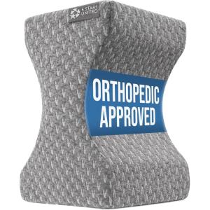 image5 STARS UNITED Large Knee Pillow for Side Sleepers  Hip Pain Relief Memory Foam Leg Cushion for Side Sleeping  Between Legs Pillow for Sciatica amp Lower Back Pain Arctic GrayGray
