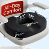 image5 STARS UNITED Donut Pillow Hemorrhoid Tailbone Cushion  Large Floor Cushion for Pain Relief  Coccyx Prostate Sciatica Pelvic Floor Pressure Sores Pregnancy Postpartum Recovery BlackBlack Suede
