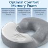 image5 STARS UNITED Donut Pillow Hemorrhoid Tailbone Cushion  Large Floor Cushion for Pain Relief  Coccyx Prostate Sciatica Pelvic Floor Pressure Sores Pregnancy Postpartum Recovery BlackGray Cotton