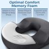 image5 STARS UNITED Donut Pillow Hemorrhoid Tailbone Cushion  Large Floor Cushion for Pain Relief  Coccyx Prostate Sciatica Pelvic Floor Pressure Sores Pregnancy Postpartum Recovery BlackDark Gray