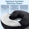 image5 STARS UNITED Donut Pillow Hemorrhoid Tailbone Cushion  Large Floor Cushion for Pain Relief  Coccyx Prostate Sciatica Pelvic Floor Pressure Sores Pregnancy Postpartum Recovery BlackBlack