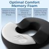 image5 STARS UNITED Donut Pillow Hemorrhoid Tailbone Cushion  Large Floor Cushion for Pain Relief  Coccyx Prostate Sciatica Pelvic Floor Pressure Sores Pregnancy Postpartum Recovery BlackBlack Suede