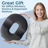 image5 STARS UNITED Donut Pillow Hemorrhoid Tailbone Cushion  Large Floor Cushion for Pain Relief  Coccyx Prostate Sciatica Pelvic Floor Pressure Sores Pregnancy Postpartum Recovery BlackDark Gray