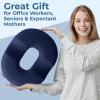 image5 STARS UNITED Donut Pillow Hemorrhoid Tailbone Cushion  Large Floor Cushion for Pain Relief  Coccyx Prostate Sciatica Pelvic Floor Pressure Sores Pregnancy Postpartum Recovery BlackBlue