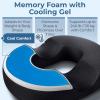 image5 STARS UNITED Donut Pillow Hemorrhoid Tailbone Cushion  Large Floor Cushion for Pain Relief  Coccyx Prostate Sciatica Pelvic Floor Pressure Sores Pregnancy Postpartum Recovery BlackArctic Black