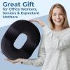 image5 STARS UNITED Donut Pillow Hemorrhoid Tailbone Cushion  Large Floor Cushion for Pain Relief  Coccyx Prostate Sciatica Pelvic Floor Pressure Sores Pregnancy Postpartum Recovery BlackArctic Black