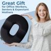 image5 STARS UNITED Donut Pillow Hemorrhoid Tailbone Cushion  Large Floor Cushion for Pain Relief  Coccyx Prostate Sciatica Pelvic Floor Pressure Sores Pregnancy Postpartum Recovery BlackBlack Suede