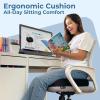 image5 STARS UNITED Donut Pillow Hemorrhoid Tailbone Cushion  Large Floor Cushion for Pain Relief  Coccyx Prostate Sciatica Pelvic Floor Pressure Sores Pregnancy Postpartum Recovery BlackBlack Suede