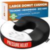 image5 STARS UNITED Donut Pillow Hemorrhoid Tailbone Cushion  Large Floor Cushion for Pain Relief  Coccyx Prostate Sciatica Pelvic Floor Pressure Sores Pregnancy Postpartum Recovery BlackBlack Suede