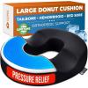 image5 STARS UNITED Donut Pillow Hemorrhoid Tailbone Cushion  Large Floor Cushion for Pain Relief  Coccyx Prostate Sciatica Pelvic Floor Pressure Sores Pregnancy Postpartum Recovery BlackArctic Black