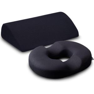 image5 STARS UNITED Foot Rest Under Desk Cushion and Donut Pillow Hemorrhoid Tailbone Cushion 100 Memory Foam