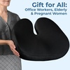 image:image5 STARS UNITED Seat Cushion  Memory Foam Chair Cushion for Tailbone Pain Relief  Ergonomic Support for Coccyx Sciatica amp Butt  Office Desk amp Gaming Chair Car Seat Wheelchair Blue MeshBlack Suede