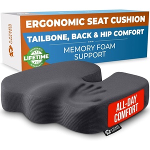 image:image5 STARS UNITED Seat Cushion  Memory Foam Chair Cushion for Tailbone Pain Relief  Ergonomic Support for Coccyx Sciatica amp Butt  Office Desk amp Gaming Chair Car Seat Wheelchair Blue MeshDark Gray Mesh
