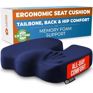 image:image5 STARS UNITED Seat Cushion  Memory Foam Chair Cushion for Tailbone Pain Relief  Ergonomic Support for Coccyx Sciatica amp Butt  Office Desk amp Gaming Chair Car Seat Wheelchair Blue MeshBlue Mesh