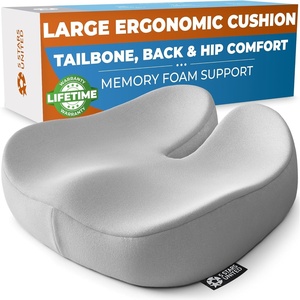 image:image5 STARS UNITED Seat Cushion  Memory Foam Chair Cushion for Tailbone Pain Relief  Ergonomic Support for Coccyx Sciatica amp Butt  Office Desk amp Gaming Chair Car Seat Wheelchair Blue MeshLight Gray Suede