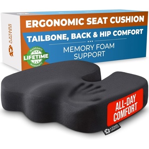 image:image5 STARS UNITED Seat Cushion  Memory Foam Chair Cushion for Tailbone Pain Relief  Ergonomic Support for Coccyx Sciatica amp Butt  Office Desk amp Gaming Chair Car Seat Wheelchair Blue MeshBlack Mesh