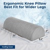 image:image5 STARS UNITED Knee Pillow for Back Sleeping  Cooling Cover  Memory Foam Cushion for Sciatica Pain Relief  Under Leg Support for Sleeping on Back  Half Moon Bolster for Bed Arctic GrayArctic Gray