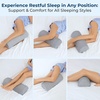 image:image5 STARS UNITED Knee Pillow for Back Sleeping  Cooling Cover  Memory Foam Cushion for Sciatica Pain Relief  Under Leg Support for Sleeping on Back  Half Moon Bolster for Bed Arctic GrayGrey