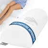 image:image5 STARS UNITED Knee Pillow for Back Sleeping  Cooling Cover  Memory Foam Cushion for Sciatica Pain Relief  Under Leg Support for Sleeping on Back  Half Moon Bolster for Bed Arctic GrayWhite