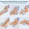 image:image5 STARS UNITED Knee Pillow for Back Sleeping  Cooling Cover  Memory Foam Cushion for Sciatica Pain Relief  Under Leg Support for Sleeping on Back  Half Moon Bolster for Bed Arctic GrayNatural Gray