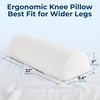 image:image5 STARS UNITED Knee Pillow for Back Sleeping  Cooling Cover  Memory Foam Cushion for Sciatica Pain Relief  Under Leg Support for Sleeping on Back  Half Moon Bolster for Bed Arctic GrayWhite