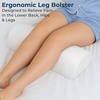 image:image5 STARS UNITED Knee Pillow for Back Sleeping  Cooling Cover  Memory Foam Cushion for Sciatica Pain Relief  Under Leg Support for Sleeping on Back  Half Moon Bolster for Bed Arctic GrayWhite