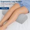 image:image5 STARS UNITED Knee Pillow for Back Sleeping  Cooling Cover  Memory Foam Cushion for Sciatica Pain Relief  Under Leg Support for Sleeping on Back  Half Moon Bolster for Bed Arctic GrayArctic Gray