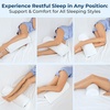 image:image5 STARS UNITED Knee Pillow for Back Sleeping  Cooling Cover  Memory Foam Cushion for Sciatica Pain Relief  Under Leg Support for Sleeping on Back  Half Moon Bolster for Bed Arctic GrayWhite