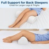 image:image5 STARS UNITED Knee Pillow for Back Sleeping  Cooling Cover  Memory Foam Cushion for Sciatica Pain Relief  Under Leg Support for Sleeping on Back  Half Moon Bolster for Bed Arctic GrayWhite