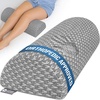image:image5 STARS UNITED Knee Pillow for Back Sleeping  Cooling Cover  Memory Foam Cushion for Sciatica Pain Relief  Under Leg Support for Sleeping on Back  Half Moon Bolster for Bed Arctic GrayGrey