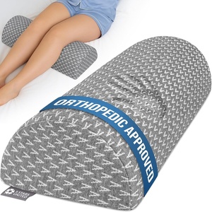 image:image5 STARS UNITED Knee Pillow for Back Sleeping  Cooling Cover  Memory Foam Cushion for Sciatica Pain Relief  Under Leg Support for Sleeping on Back  Half Moon Bolster for Bed Arctic GrayGrey